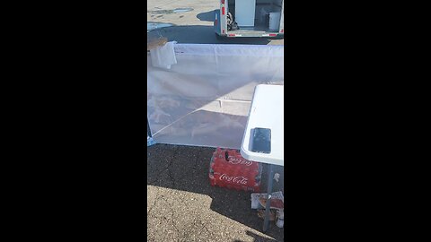 Food tent making smash burgers