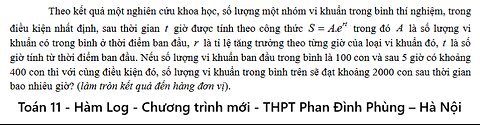 THPT Phan Đình Phùng – Hà Nội: Theo kết quả một nghiên cứu khoa học, số lượng một nhóm vi khuẩn
