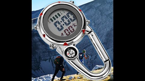 Multifunctional Electronic Pocket Clip Watch, with Stopwatch, Alarm Clock, Calendar, Compass