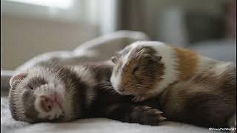 My Guinea Pig Loves Sleeping On My Ferret