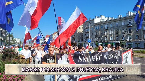 Marsz Polskości z Drużyną Brauna 2025. Warszawa, 15.08.2025. Konfederacja Korony Polskiej na Marszu