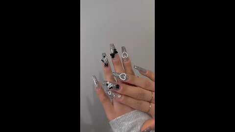 Diamond & Teddy Bear Nail Art 💎🧸 | Cute Luxury Nail Extension 2025