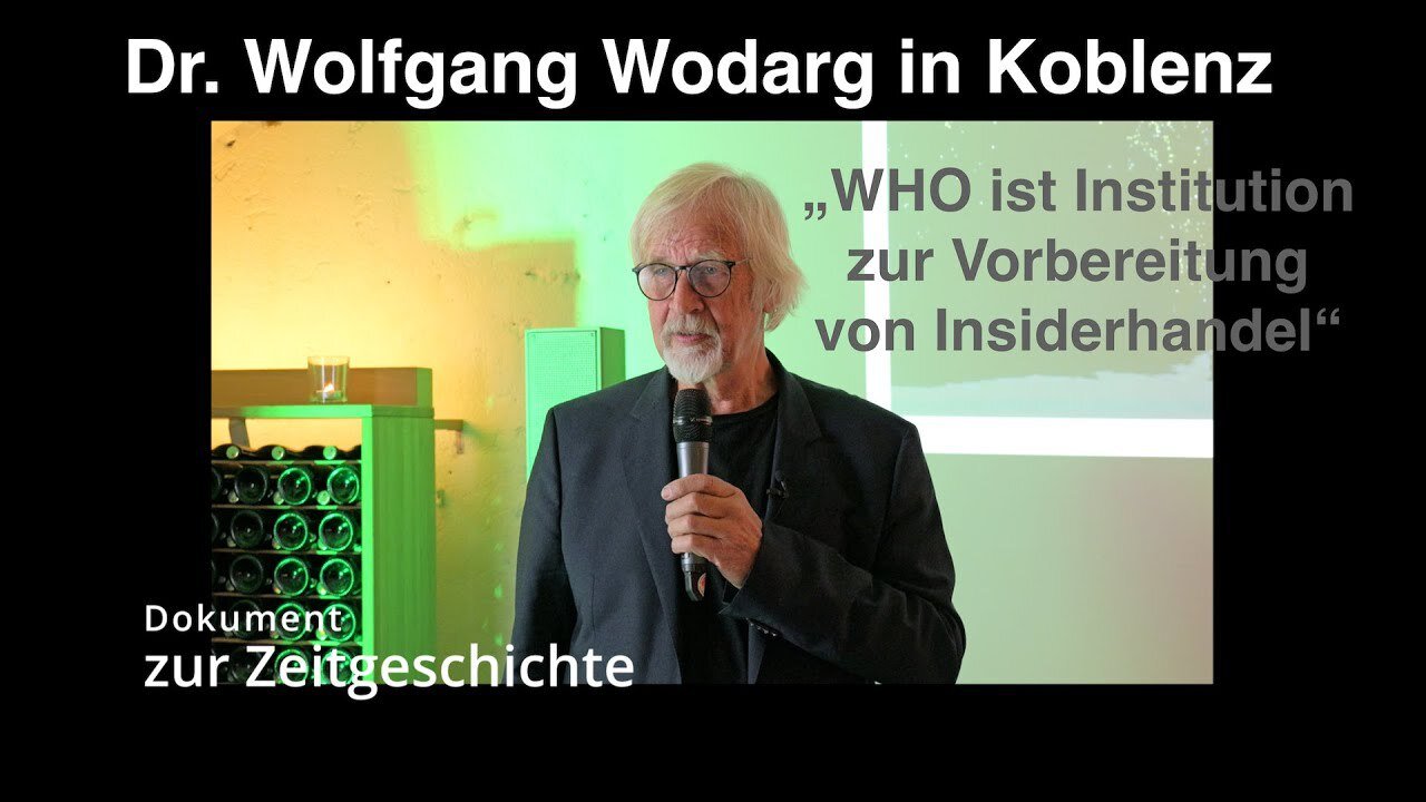 " DIE W.H.O. IST EINE ORGANISATION FÜR AKTIEN-INSIDERHANDEL ! " - Dr. Wolfgang Wodarg