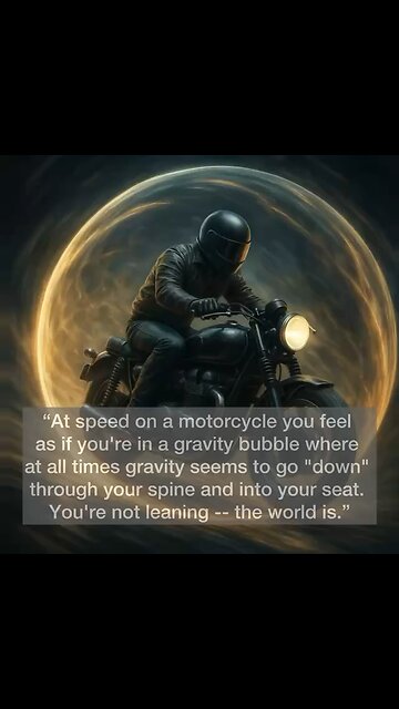 A motorcycle’s gravity bubble