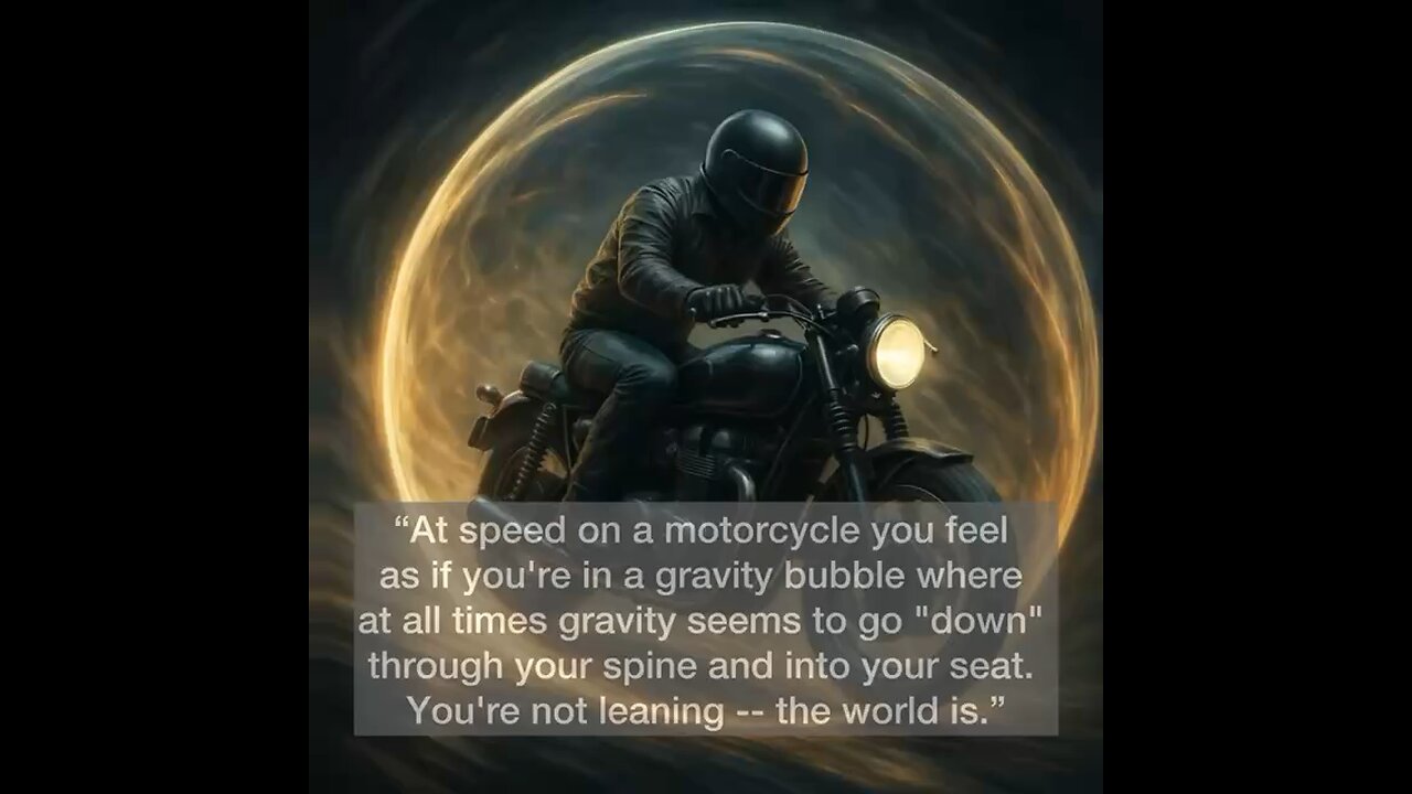 A motorcycle’s gravity bubble