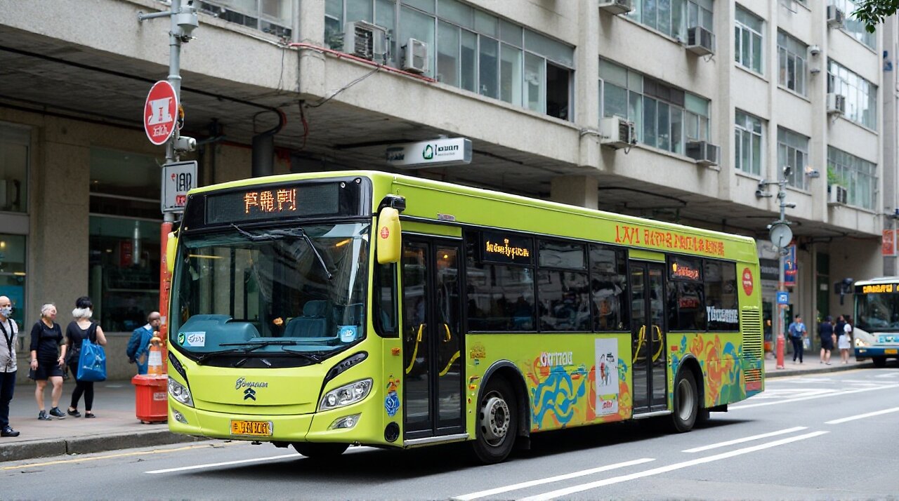 Youngman JNP6105GR Hong Kong Citybus Driving On the Road
