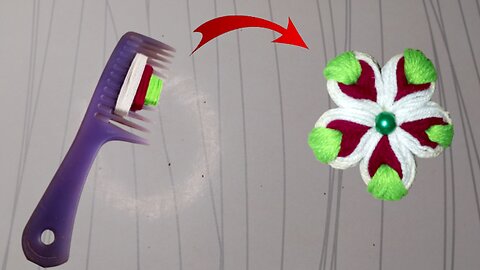 Woolen Flowers Making 🌸 | Super Easy DIY Trick | Viral Hand Embroidery Hack!