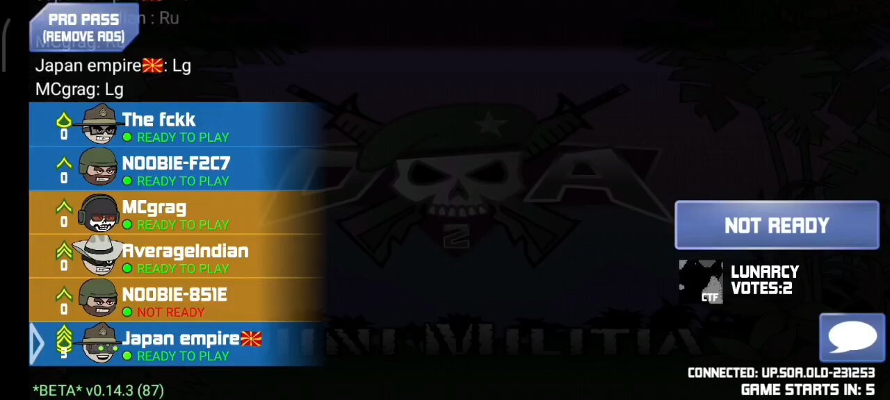 Mini militia team Vs team match