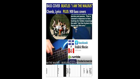 Bass cover BEATLES "I AM THE WALRUS" (Special) (Paroles FRAN.) _ Chords, Lyrics