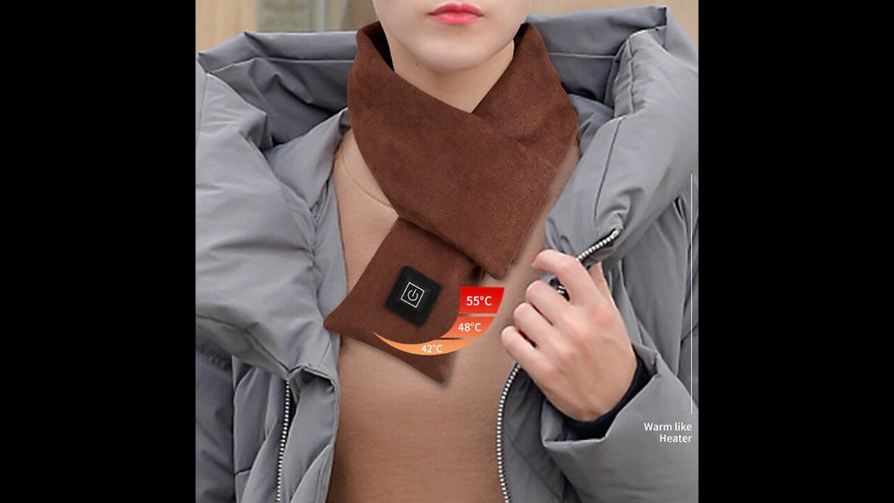 USB Heated Scarf with Built-in Power Bank & Three Temperature Settings, for Warmth & Neck PainRelief