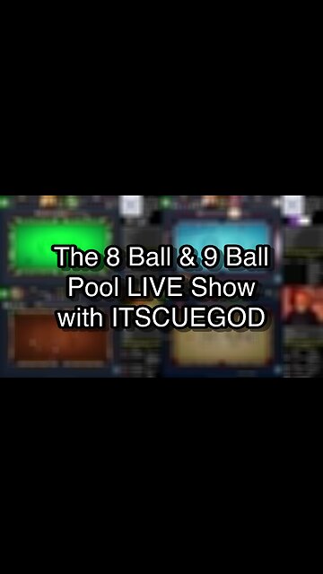 The 8 Ball & 9 Ball Pool LIVE Show with ITSCUEGOD