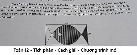 Toán 12: Một cửa hàng bán cá thiết kế một con cá làm biểu tượng cho cửa hàng của mình