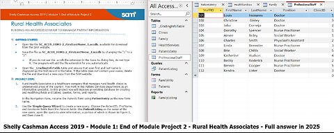 Shelly Cashman Access 2019 | Module 1: End of Module Project 2 - Rural Health Associates