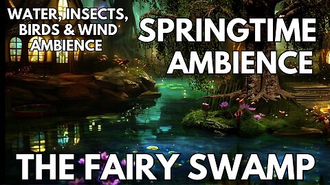 🧚 Fairy Night Swamp Ambience | Night Insects, Birds & Running Water | Relaxing Springtime 4K ASMR