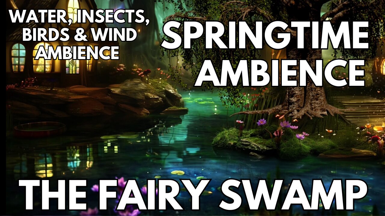 🧚 Fairy Night Swamp Ambience | Night Insects, Birds & Running Water | Relaxing Springtime 4K ASMR