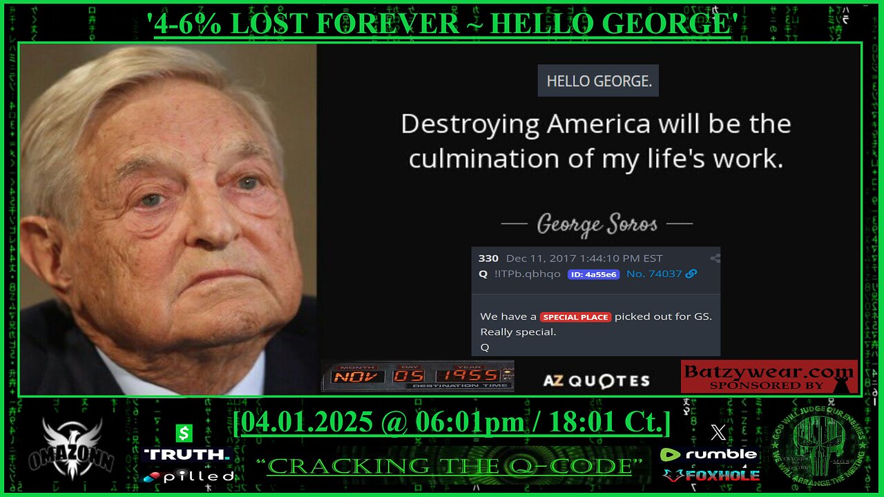 "CRACKING THE Q-CODE" ~ '4-6% LOST FOREVER ~ HELLO GEORGE'