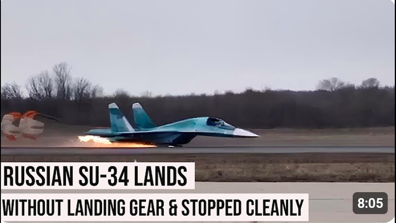 Impressive aircraft durability! Russian Su-34 jet stuns with gearless landing and stopped cleanly