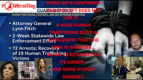 No one is talking about a massive bust of human trafficking in Mississippi... More Sydney outrage..