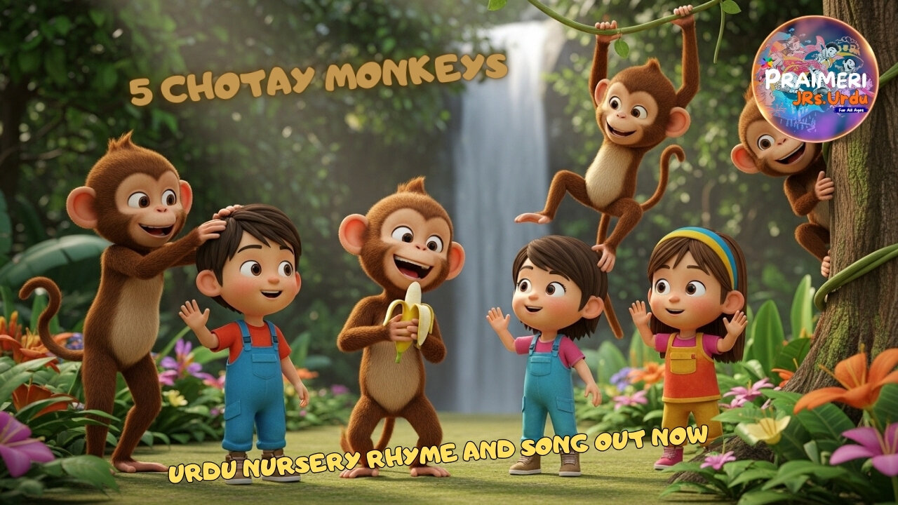 5 Chotay Monkeys Urdu Nursery Rhyme and Song OUT NOW