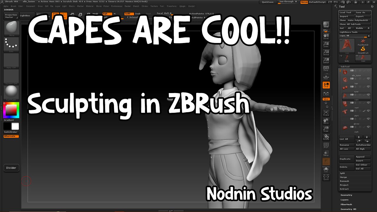 CAPES ARE COOL!! Sculpting in ZBrush - Nodnin Studios