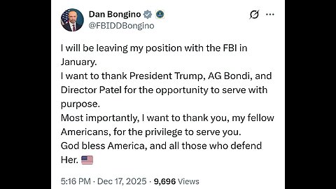 FBI Bongino resigning!