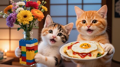 Special Dinner for Papa Cat and Mama Cat