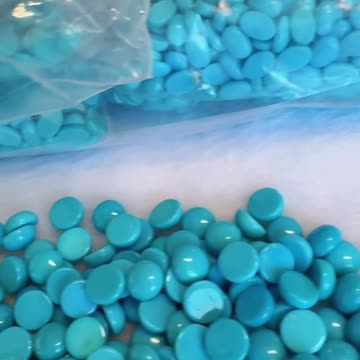 20250711-9 Natural Sleeping Beauty Turquoise Cabochon: Blue - Toned Art Poem on the Finger