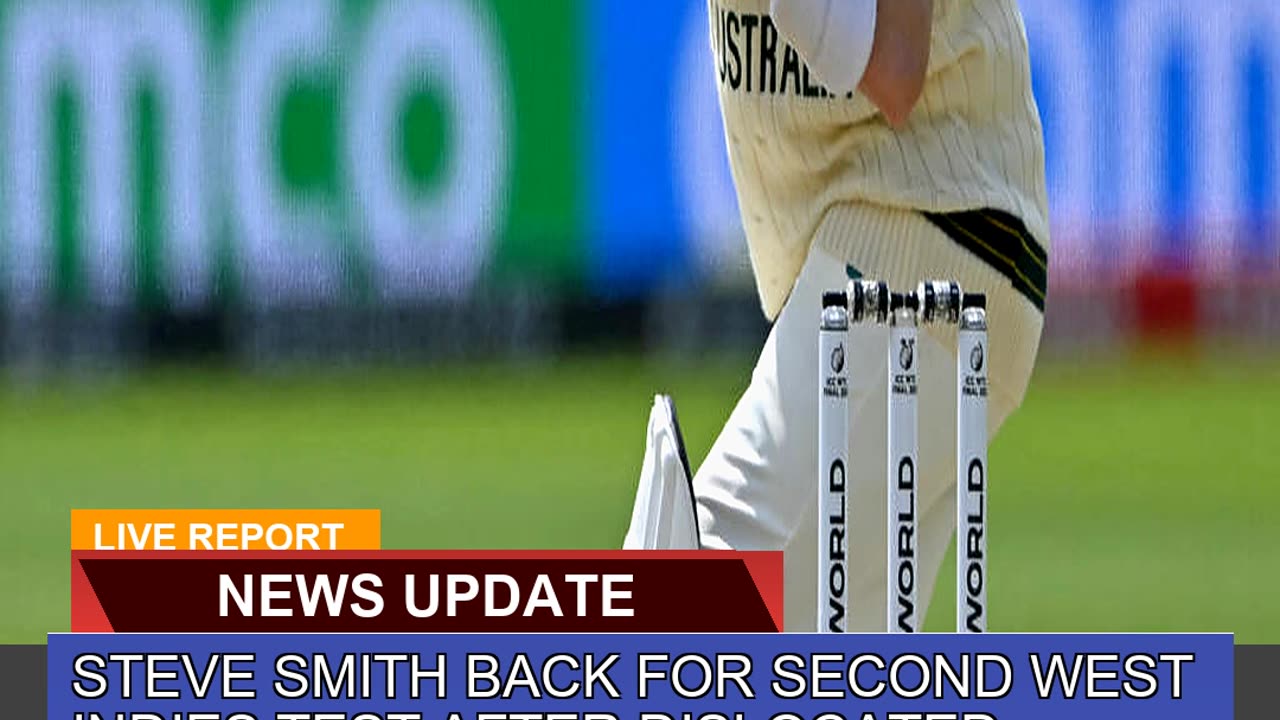 Steve Smith Back for Second West Indies Test After