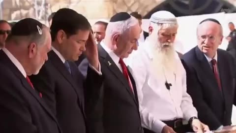 Marco Rubio, Ambasciatore Usa Mike Huckabee Benjamin Netanyahu al muro del pianto