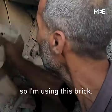 Palestinian man searches for relatives under rubble after Israeli strike in Gaza (1)