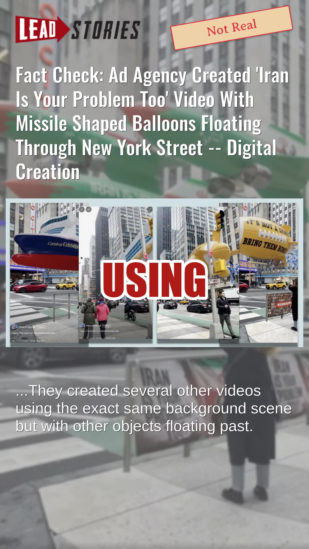 Fact Check: Ad Agency Created Iran Is Your Problem Too Video With Missile Shaped Balloons Floating