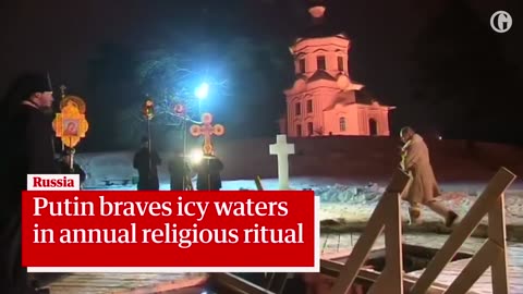 Russian president Vladimir Putin braves subzero lake to mark Orthodox Epiphany