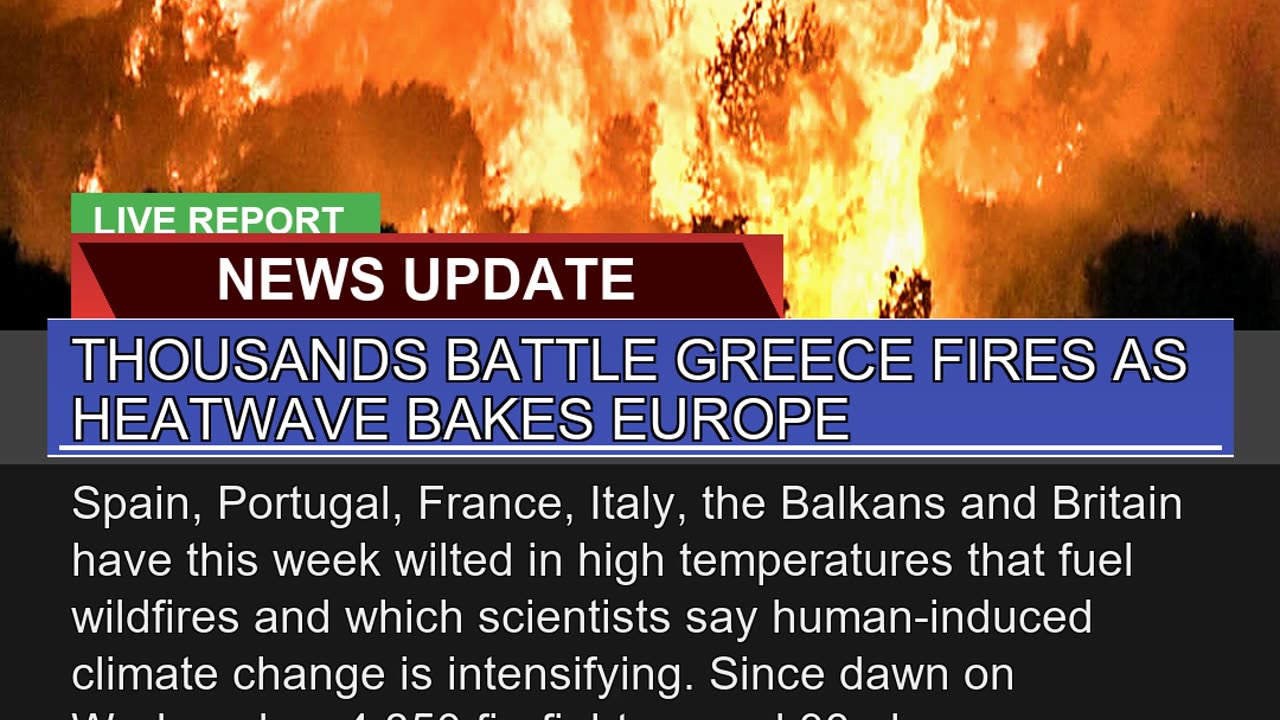 Thousands Battle Greece Fires as Heatwave Bakes EU