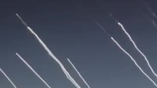 Ballistic missile launches from Iran targeting Israel footage