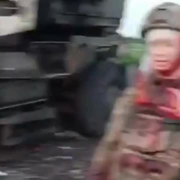 Russian Soldiers Collect Themselves After APC is Destroyed