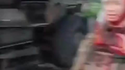 Russian Soldiers Collect Themselves After APC is Destroyed