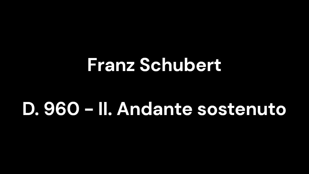 D. 960 - II. Andante sostenuto