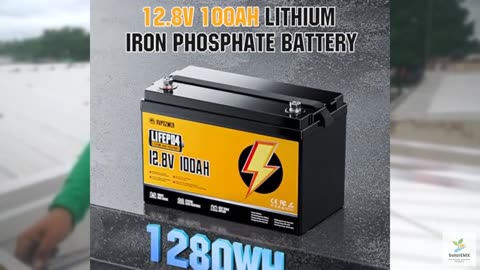 Rvpozwer 12V 100Ah LiFePO4 Battery, Built-in 120A BMS, 15000 Deep Cycles, Group