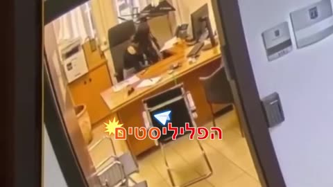 Israeli left leaning journalist searching for documents in the office of the Prime