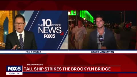 Ship crashes into Brooklyn Bridge, masts collapse, multiple injured