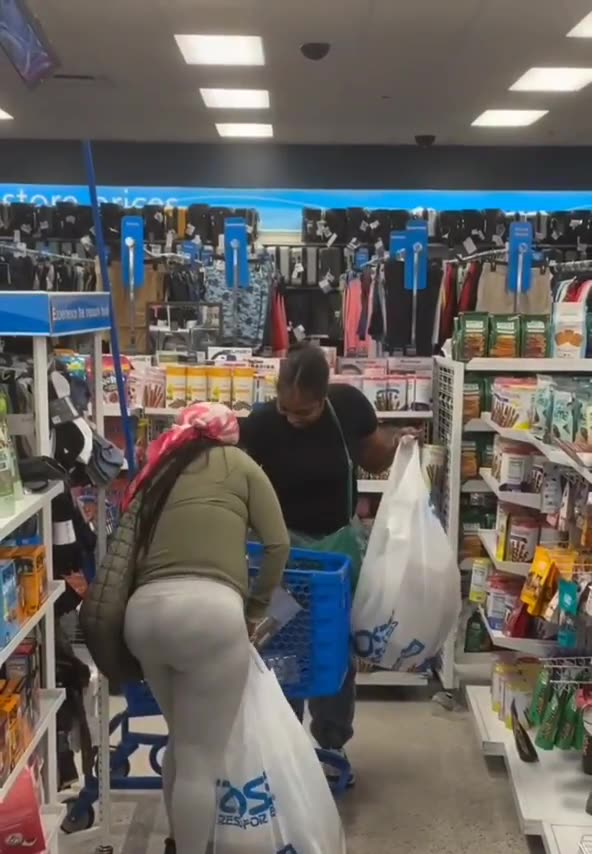 noticed the blue poles on the carts a deterrent to shop lifting so what do the Sheboons do?