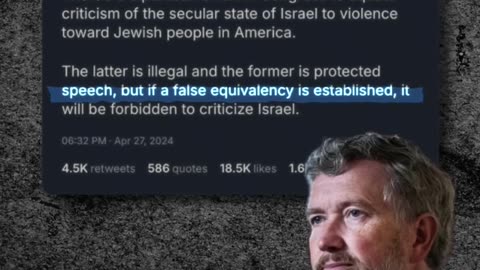 Criticizing government is protected free speech in America. Even criticizing Israel's government