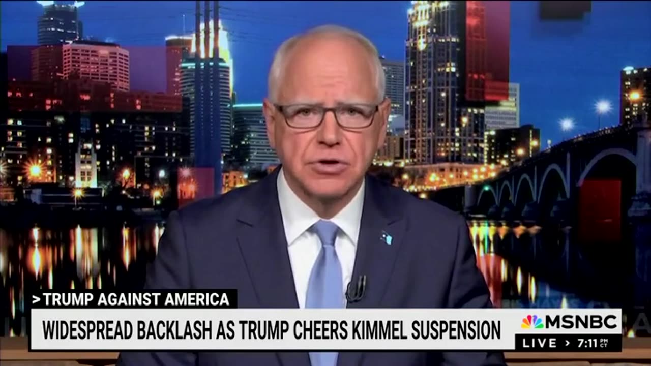 ‘How Democracy Dies’: Tim Walz Goes Full Apocalypse Over Jimmy Kimmel Getting Yanked Off Air