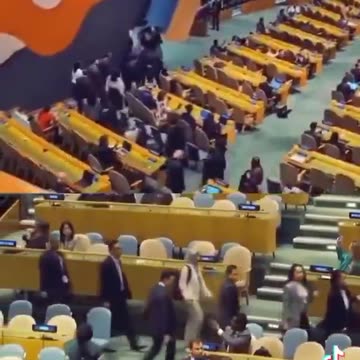 MR. POPULAR ... ALL UN MEMBERS WALKED OUT DURING NETANYAHU'S SPEECH
