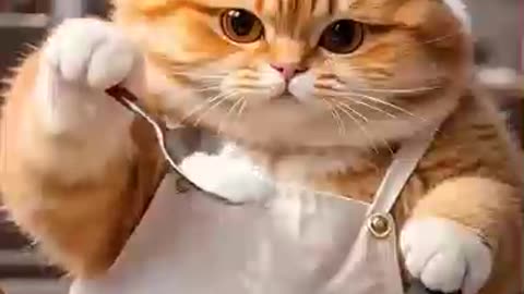 Кот готовит попкорн