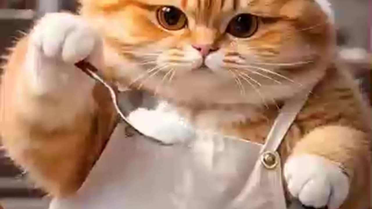 Кот готовит попкорн