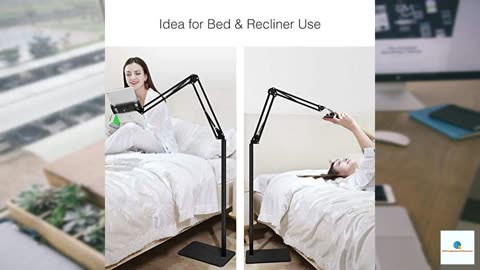 Tablet Floor Stand, Overhead Bed Phone Stand Angle Height Adjustable Holder, Universal Flo