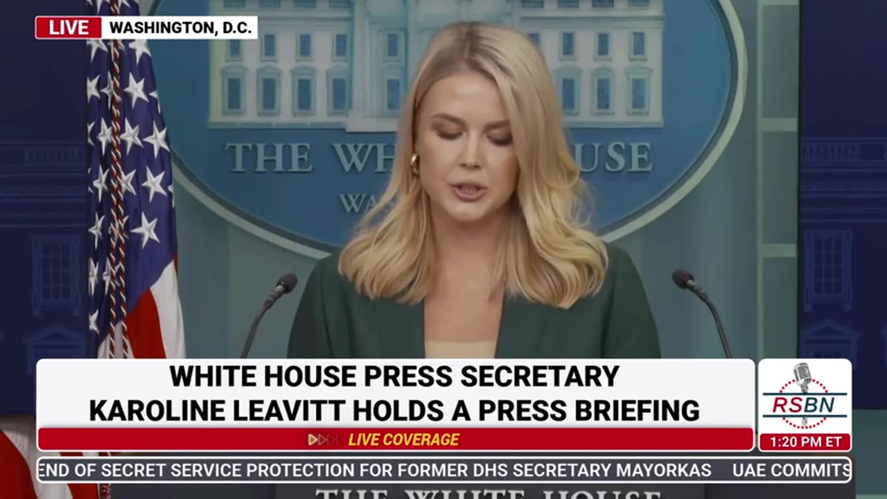 RSBN Full White House Press Briefing with Press Secretary Karoline Leavitt - 32625