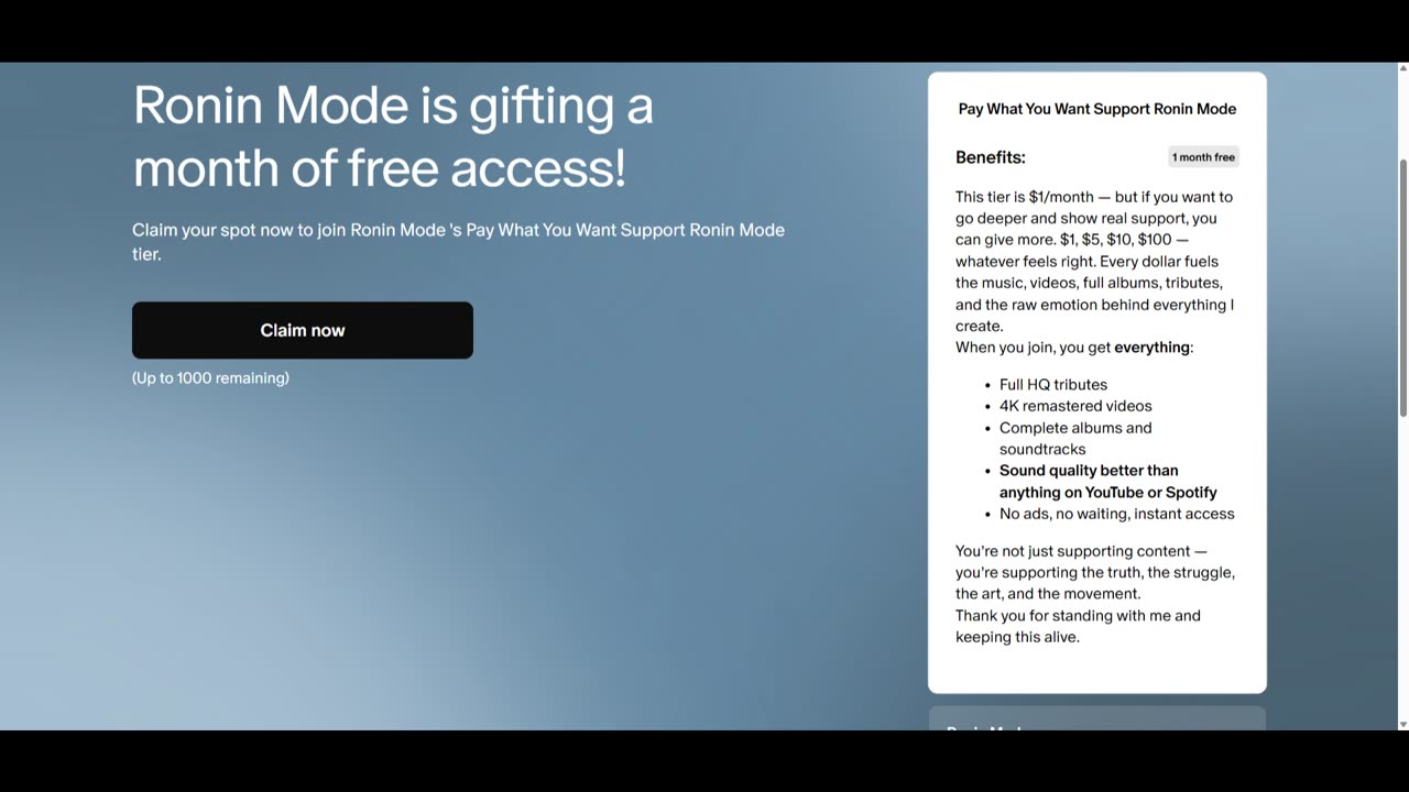 30 Days A True Gift for The Fans 100% Free!