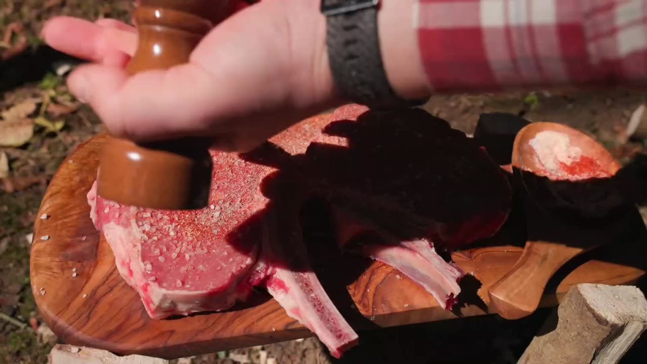 Cooked in a Stone Oven from Scratch - Juicy Tomahawk Steaks by the Stream 1